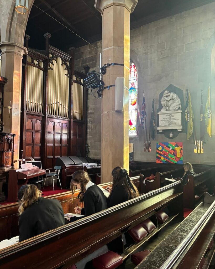 Year 10 students took a visit to St George's Church in Tyldesley to help develop observational drawing ideas.