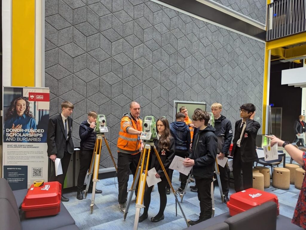 Year 11 students visited Salford University with MGF Civil Engineering to learn about the grassroots programme.