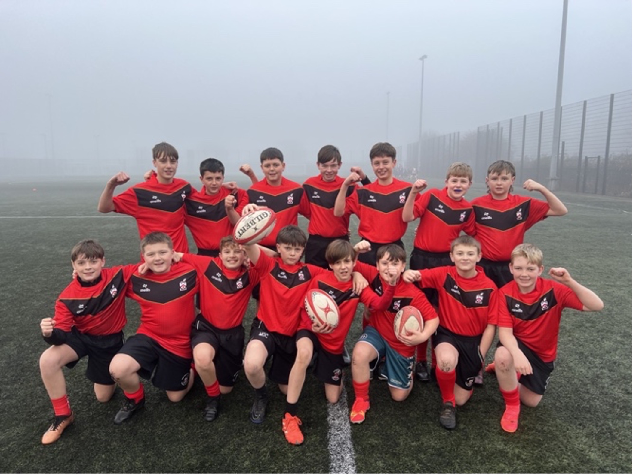 Our undefeated Year 7 Rugby team.