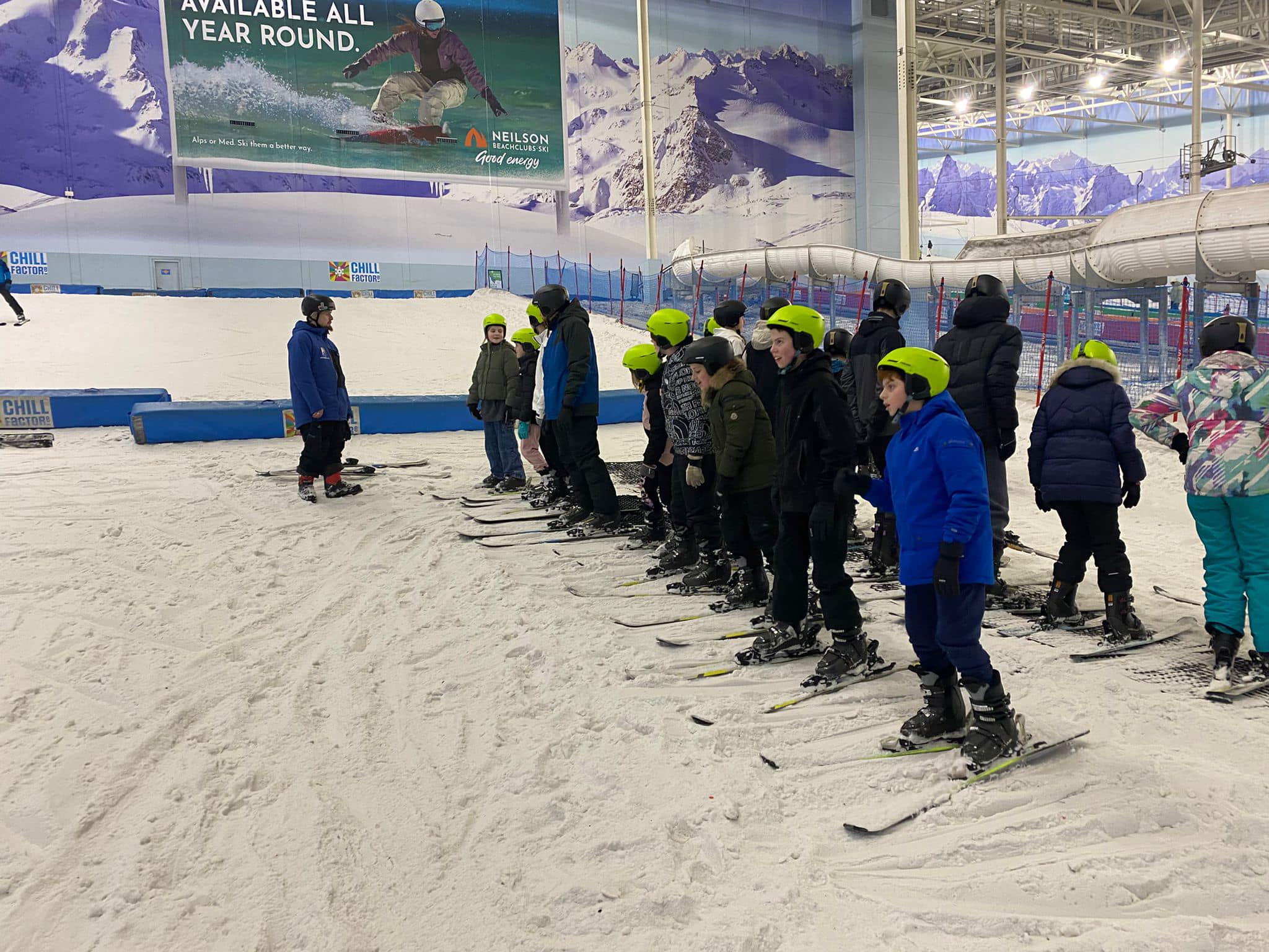 Students getting some practice time in before the Italy Ski Trip.