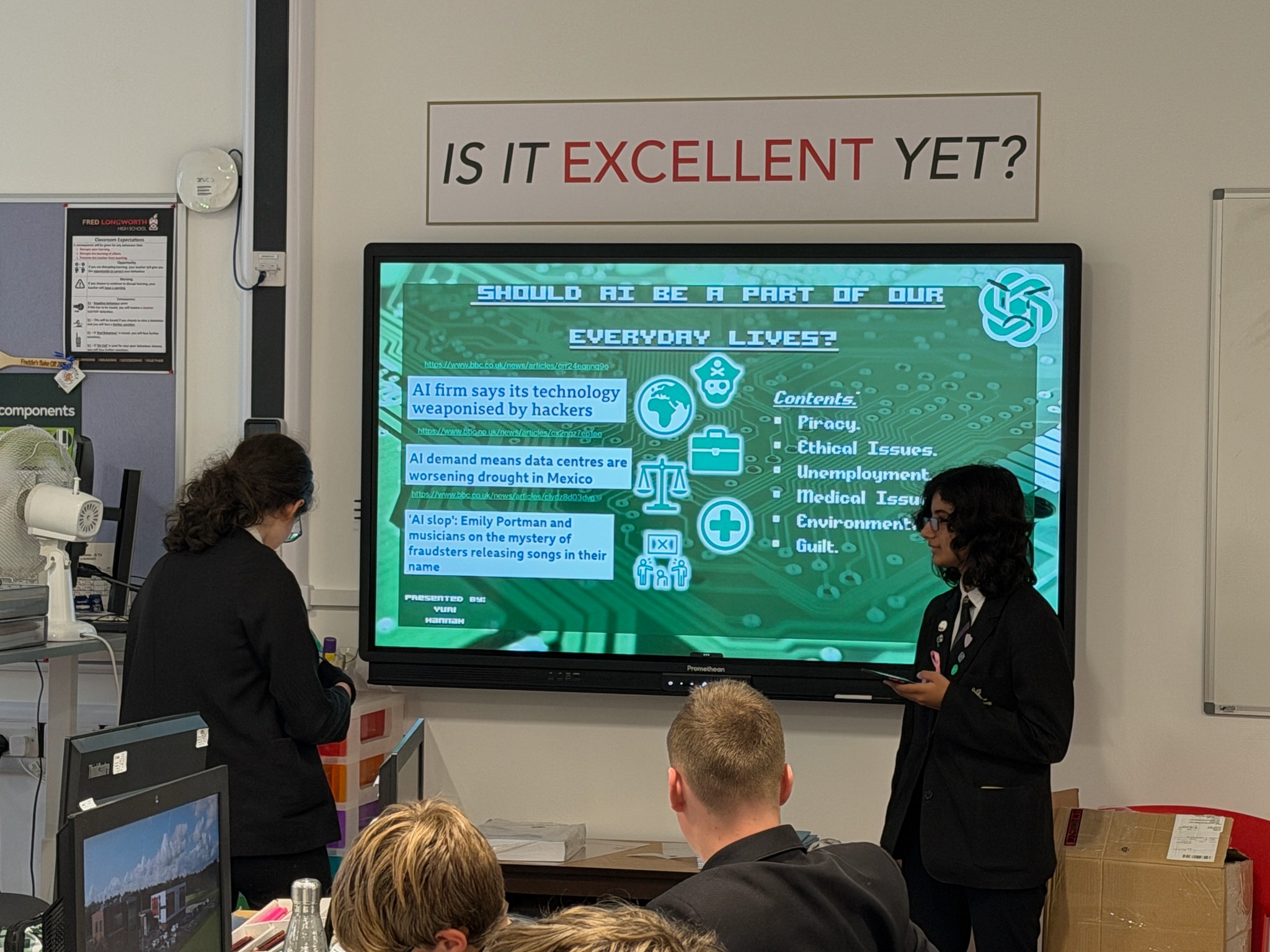 This week: Year 11 STEM Ambassadors, Yuri and Hannah, presented about Artificial Intelligence to the STEM Club.